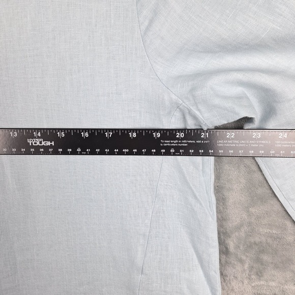 Lintico Top Medium Laura Linen Gingham Minimalist Lagenlook Boxy Coastal Beach - Picture 5 of 8